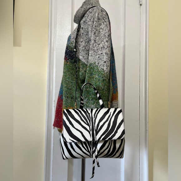 New-Mansur Gavriel Zebra-Print Leather Tote Bag - Picture 5 of 14